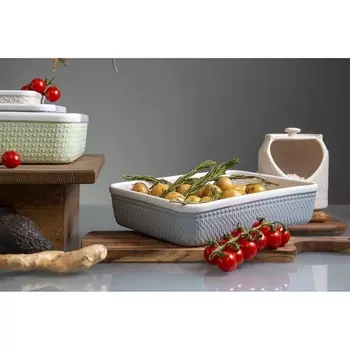 Блюдо для запекания Liberty Jones Marshmallow, размер 28.5х21 см, цвет голубой