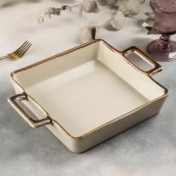 Блюдо для запекания «Опал», 31×23×5 см, цвет бежевый