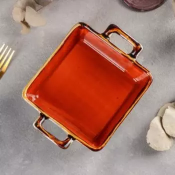 Блюдо для запекания «Сапфир», 18,5×14×4,5 см, цвет оранжевый