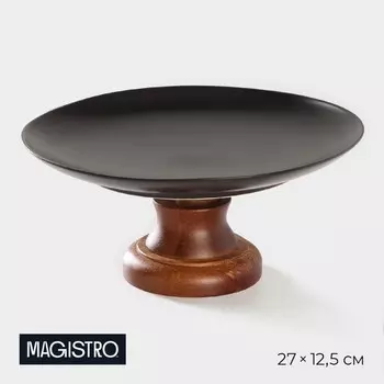 Блюдо фарфоровое для подачи Magistro «Галактика», 2712.5 см, чёрный