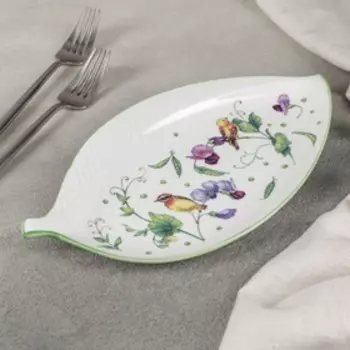 Блюдо Доляна «Зелёный сад», 2814.52 см, фарфор, белое