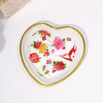 Блюдо фигурное Доляна «Сердце», 16,516,5 см, рисунок МИКС