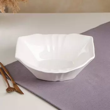 Блюдо глубокое "Классическое", белое, керамика, 27х26х9.5 см, 1.7 л, 1 сорт, Иран