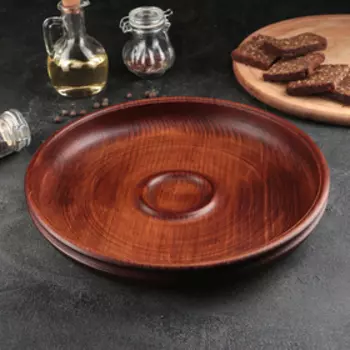 Блюдо из натурального кедра Mаgistrо, 29×4,5 см, цвет шоколадный