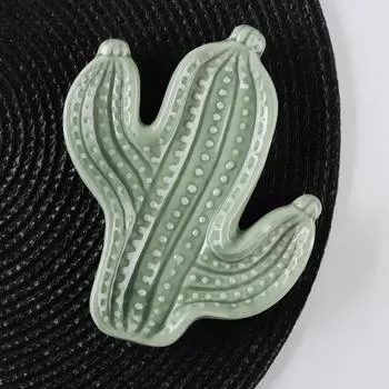 Блюдо керамическое «Кактус»,15,5×10×12 см, цвет зелёный