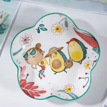 Блюдо керамическое «Прогулка авокадо», d=19,5 см