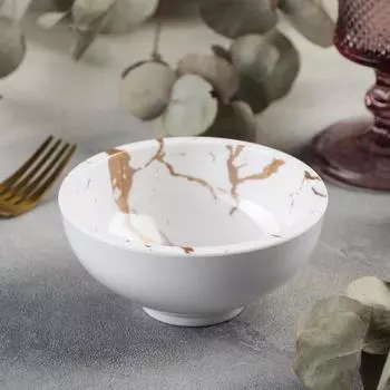 Пиала «Аура», 11.55.5 см, цвет бело-золотой