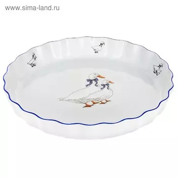 Блюдо круглое Bernadotte, декор «Гуси» 30 см