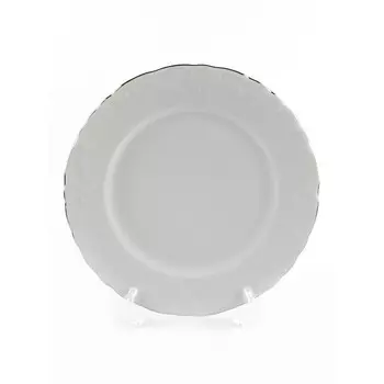 Блюдо круглое Cmielow Rococo «Отводка платина», d=32 см