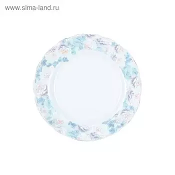 Блюдо круглое мелкое Rose, декор «Голубая роза» 30 см