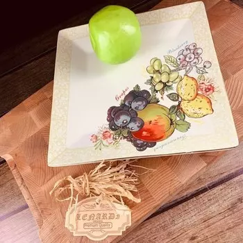 Блюдо квадратное Lenardi «Фрукты», размер 25.5х25.5 см