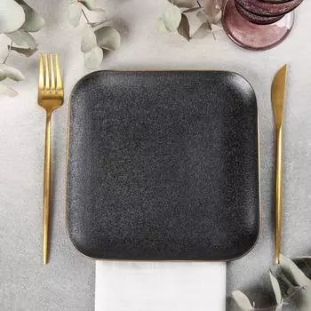 Блюдо квадратное «Золотая нить», 20×20 см