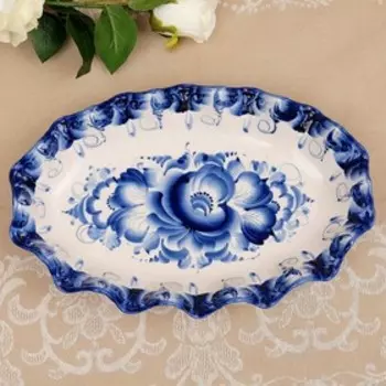 Блюдо «Ландыш», 29205 см, гжель