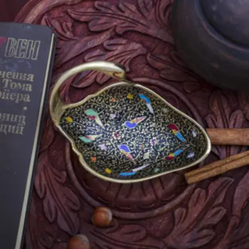 Блюдо латунь "Лебедь" 13х13х10 см