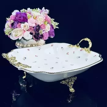 Блюдо Lenardi «Годжи», на ножках, с ручками, длина 33 см