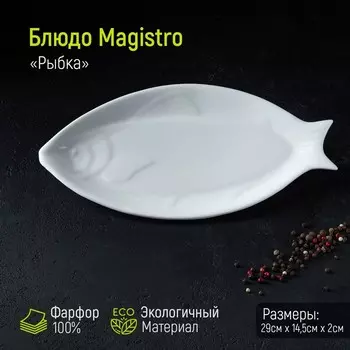 Блюдо Magistro «Рыбка», 29.514.52.5 см, белое