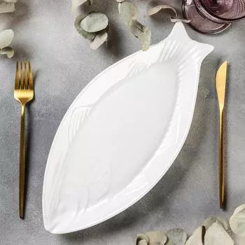 Блюдо Magistro «Рыбка», 3516.53 см, фарфор, белое