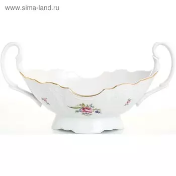 Блюдо на ножке для торта с 2 ручками Bernadotte, декор «Мейсенский букет», 27 см