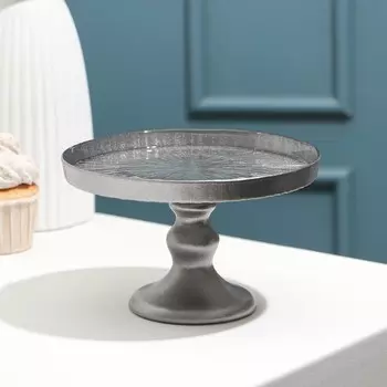 Блюдо на ножке «Кувшинка Индиана», стеклянное, d=16 см