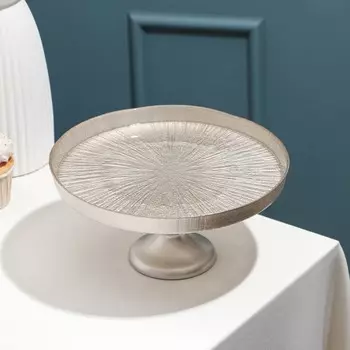 Блюдо на ножке «Кувшинка Нимфея», стеклянное, d=21 см