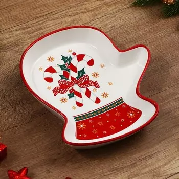 Блюдо керамическое «Новогодние леденцы», 2017.53 см, ручная работа