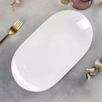 Блюдо фарфоровое овальное Wilmax, 3318,5 см, цвет белый