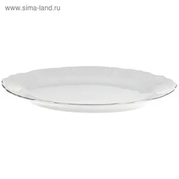 Блюдо овальное Bernadotte, декор «Деколь, отводка платина», 34 см