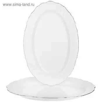 Блюдо овальное Bernadotte, декор «Деколь, отводка платина», 36 см