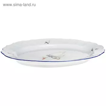 Блюдо овальное Bernadotte, декор «Гуси», 39 см