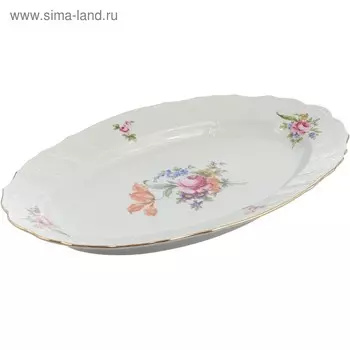 Блюдо овальное Bernadotte, декор «Мейсенский букет», 39 см