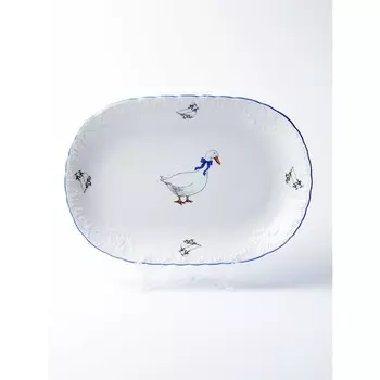 Блюдо овальное Cmielow Rococo «Гуси», длина 33 см