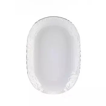 Блюдо овальное Cmielow Rococo «Отводка платина», длина 29 см