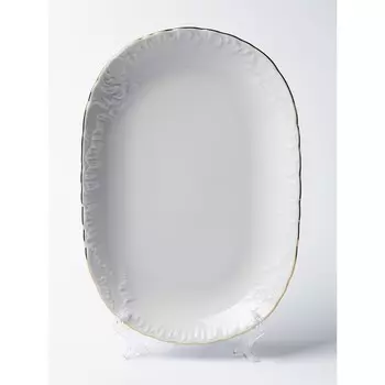 Блюдо овальное Cmielow Rococo «Золотая отводка», длина 29 см