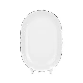 Блюдо овальное Cmielow Rococo «Отводка платина», длина 33 см