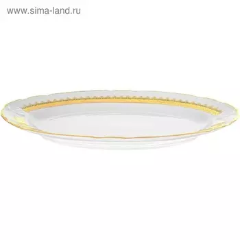 Блюдо овальное Constance, декор «Зелёная лента», 36 см