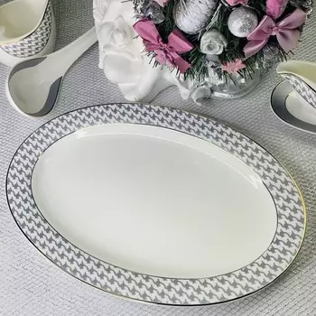 Блюдо овальное Lenardi Earl Grey, длина 35.5 см
