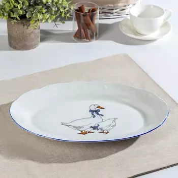 Блюдо овальное «Гуси», 31,5×22 см