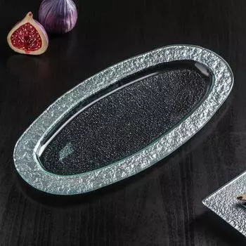 Блюдо сервировочное Magistro «Сияние», 16321.5 см, стекло, серебристая