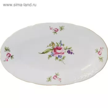 Блюдо овальное Menuet, декор «Мейсенский цветок, отводка золото», 21 см