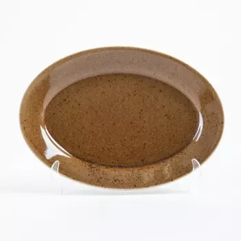 Блюдо овальное «Натура» 24 см, браун