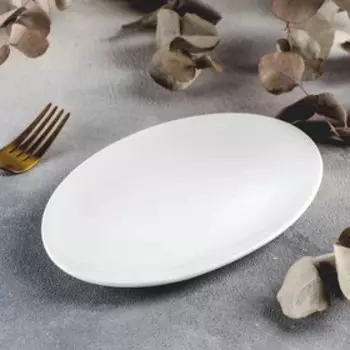 Блюдо овальное Wilmax Olivia, 13.520 см, фарфор, белое