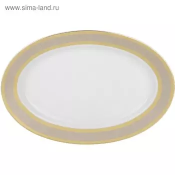 Блюдо овальное Opal, декор «Широкий кант платина, золото», 24 см