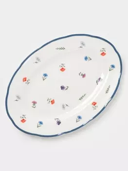 Блюдо сервировочное Доляна «Романс», овальное, 29.7212 см, фарфор, белое