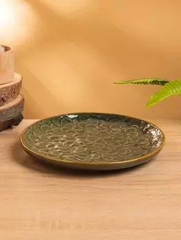 Блюдо «Полянка», 23233 см, керамика, зелёное