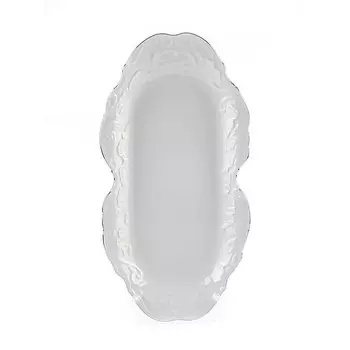 Блюдо прямоугольное Cmielow Rococo «Отводка платина», длина 36 см