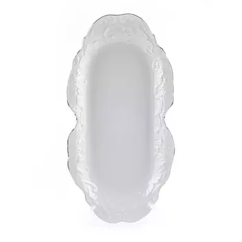 Блюдо прямоугольное Cmielow Rococo «Узор платина», длина 36 см