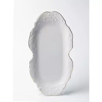 Блюдо прямоугольное Cmielow Rococo «Золотая отводка», длина 36 см