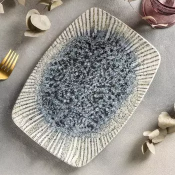 Блюдо прямоугольное Iris Blue, 2719 см