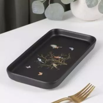 Блюдо прямоугольное «Колибри», 24×12 см