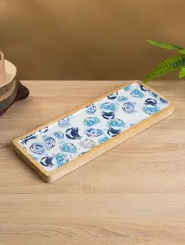 Блюдо прямоугольное «Крабы», 4115 см, дерево манго